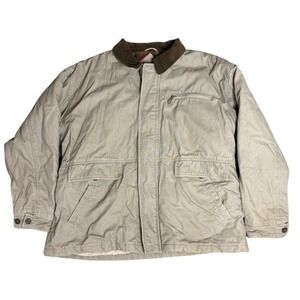 Wrangler Hero Vintage Beige Field Coat with Brown Collar Size XL